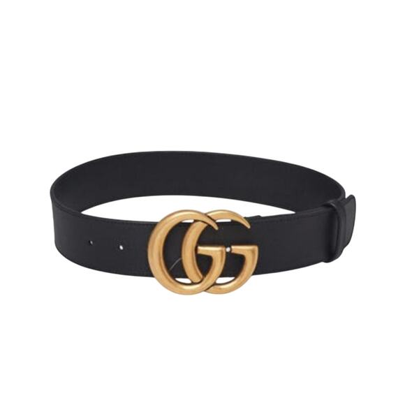 Gucci Black Smooth Leather Double G Belt 65/26 - Picture 1 of 4